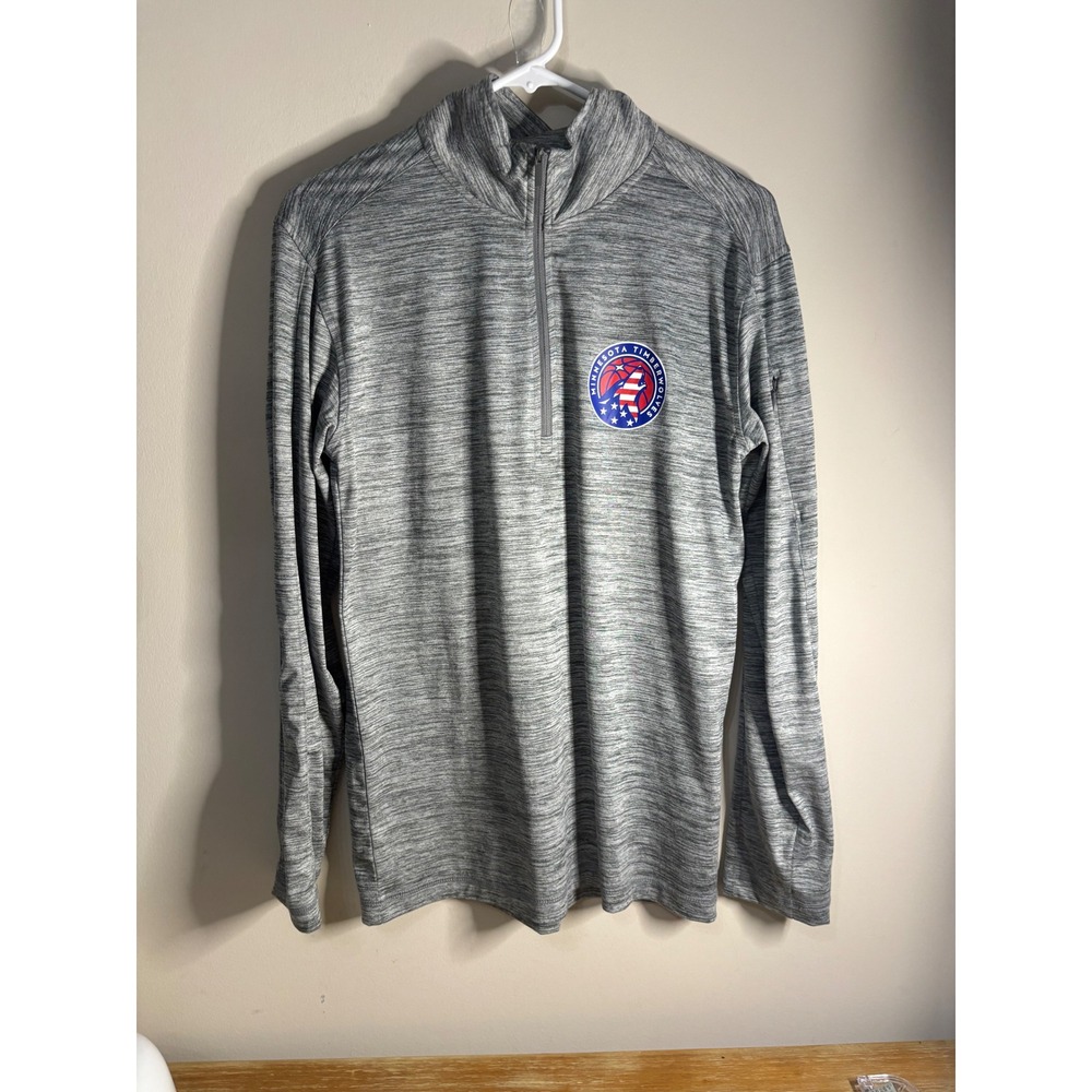 Fanatics Minnesota Timberwolves Mens S P CH Grey Heathered 1/4 Zip Shirt NBA